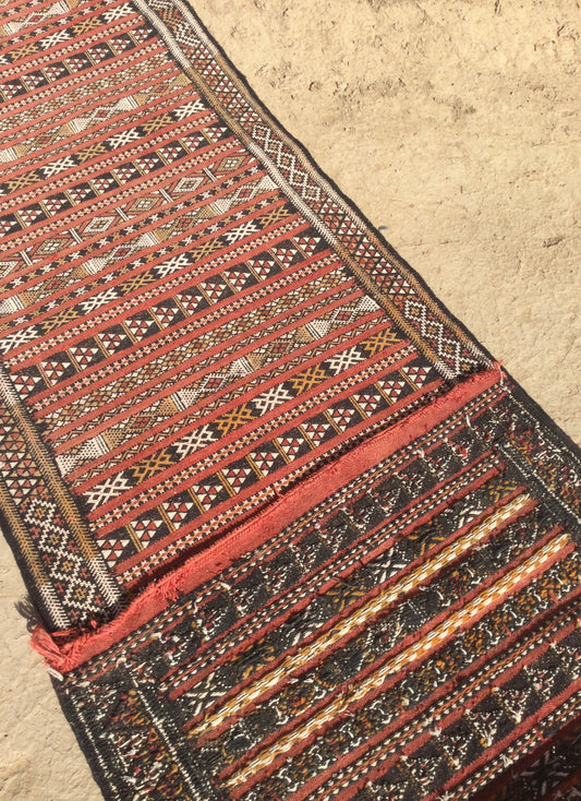 Red vintage runner rug
